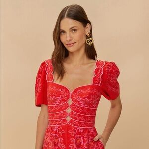 FARM Rio Red Olivia Cut-Out Lenzing™ Ecovero™ Euroflax™ Romper